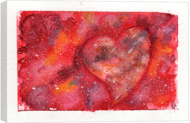 Original Art - Space Heart Love Valentines Canvas Print by Maria Tzamtzi Photography