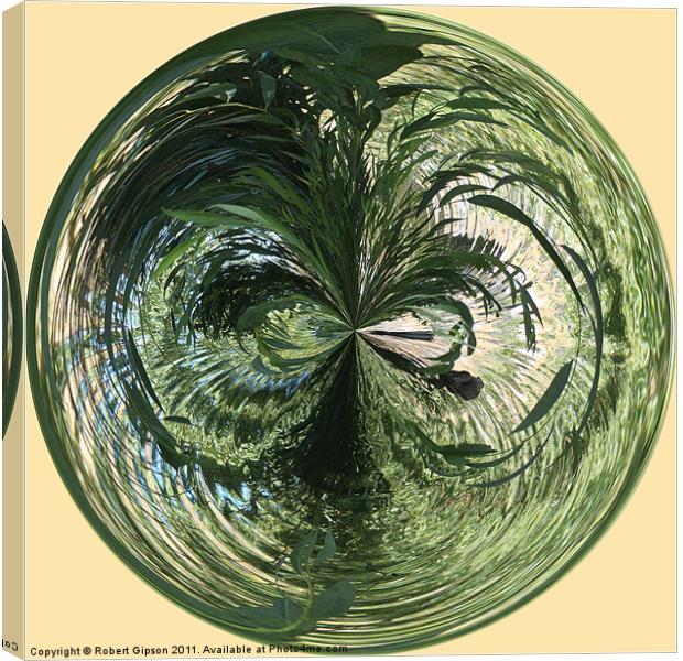 Spherical Paperweight at the Pond Canvas Print by Robert Gipson