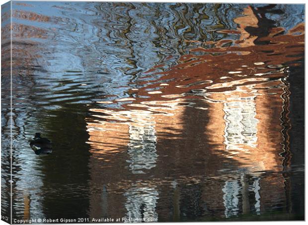 Cottage Water Reflections Canvas Print by Robert Gipson