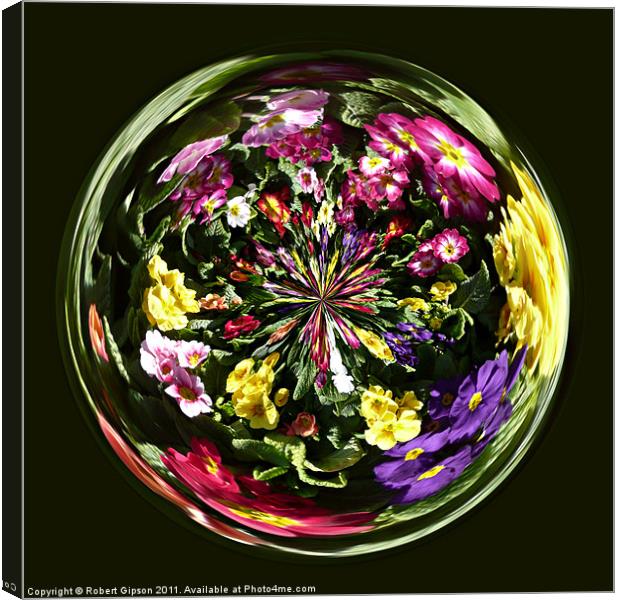 Spherical Paperweight Flowers and colours Canvas Print by Robert Gipson