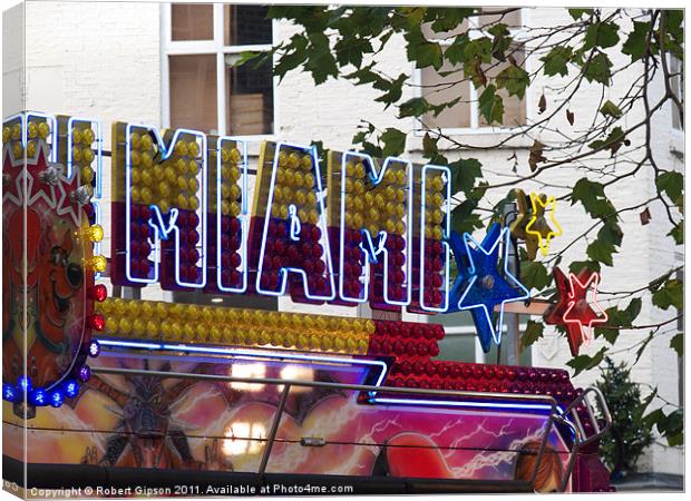 Miami sign in neon Canvas Print by Robert Gipson