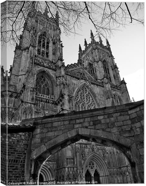 York Minster black and white Canvas Print by Robert Gipson