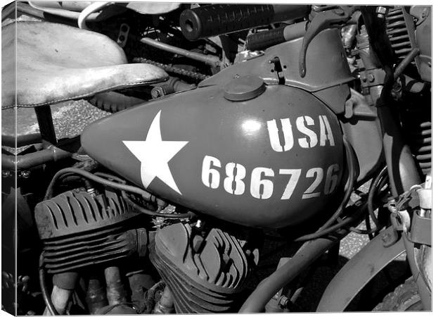 US army Motorcycle. Canvas Print by Robert Gipson
