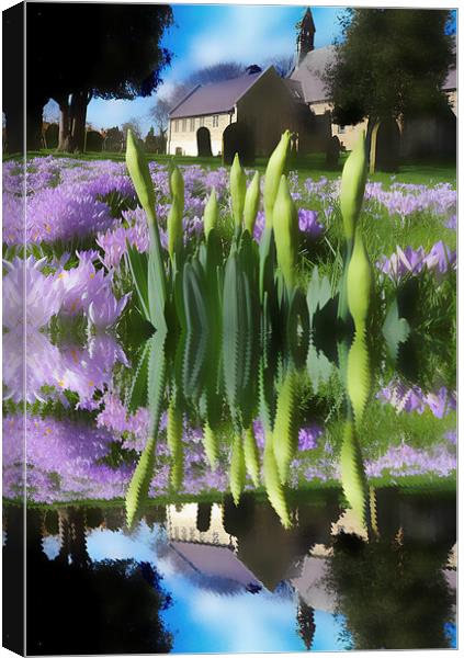 Church flowers in reflection Canvas Print by Robert Gipson