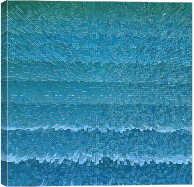 Digital blue Maze abstract Canvas Print by Robert Gipson