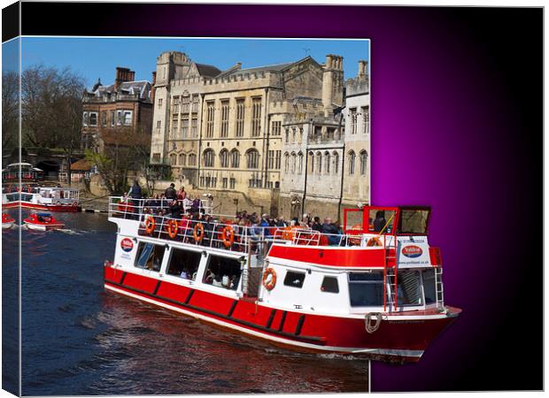 York Boat out of bounds on the river Ouse,York. Canvas Print by Robert Gipson