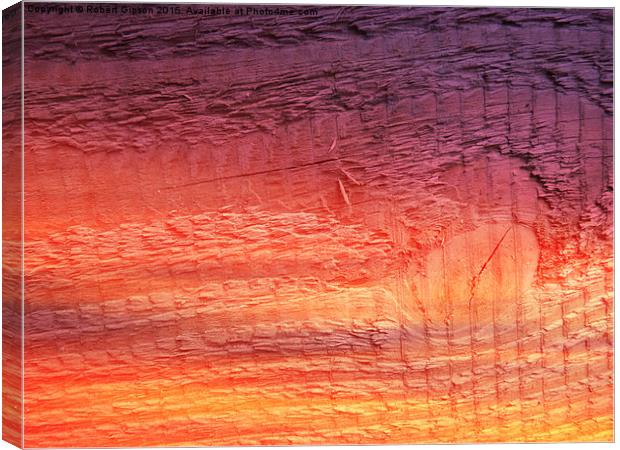  Sunset on textured wood. Canvas Print by Robert Gipson