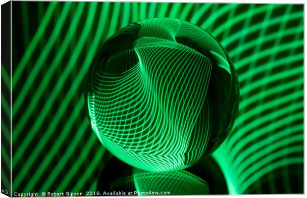 Abstract art Green in the crystal  ball Canvas Print by Robert Gipson