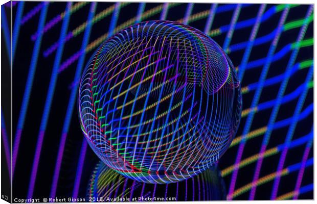 Abstract art Bright lines in the ball Canvas Print by Robert Gipson