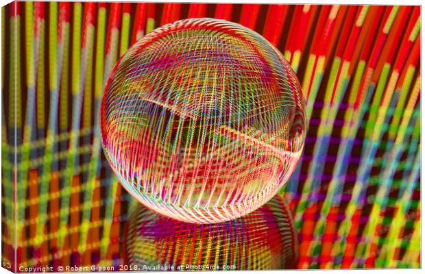 Abstract art Criss Cross lights in the crystal bal Canvas Print by Robert Gipson