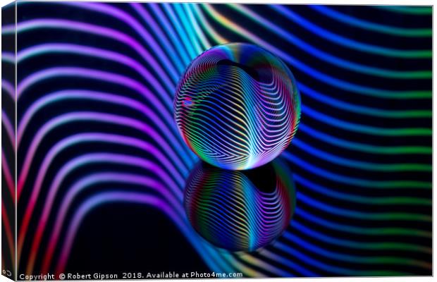 Abstract art Rainbows in the glass ball. Canvas Print by Robert Gipson
