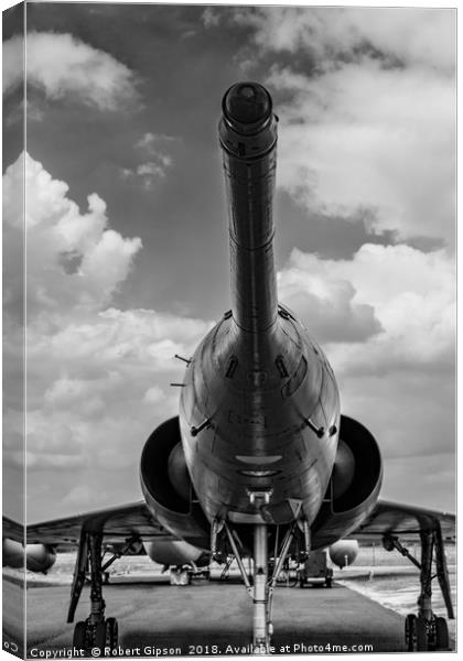Mirage jet aircraft nose  Monochrome Canvas Print by Robert Gipson