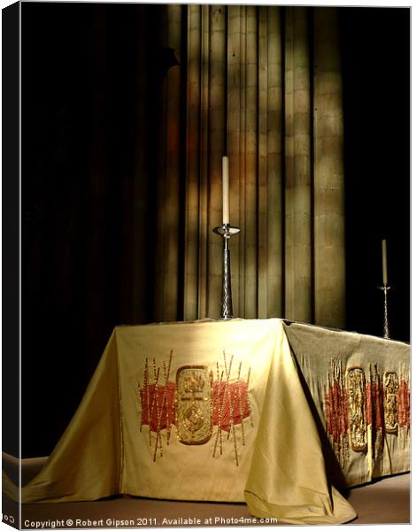 York Minster Alter candle Canvas Print by Robert Gipson