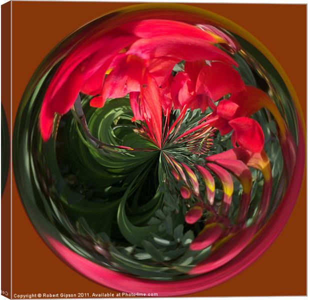 Spherical Paperweight Flowers and colours Canvas Print by Robert Gipson