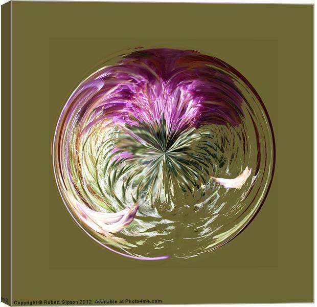 Spherical Paperweight Thistle Sphere Canvas Print by Robert Gipson