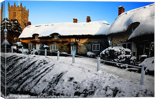 Godshill Church Winter Canvas Canvas Print by Keith Towers Canvases & Prints