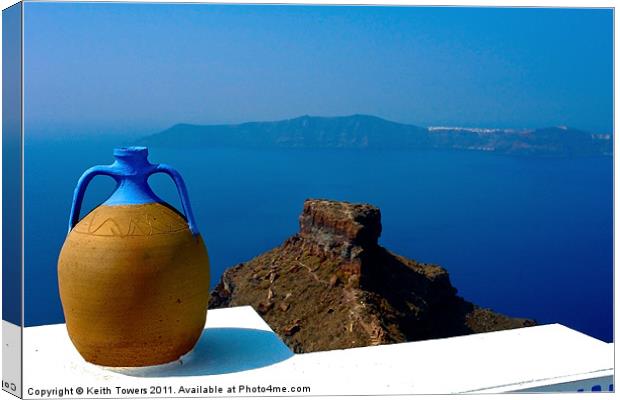 Terracotta Jar Santorini, Canvases & Prints Canvas Print by Keith Towers Canvases & Prints