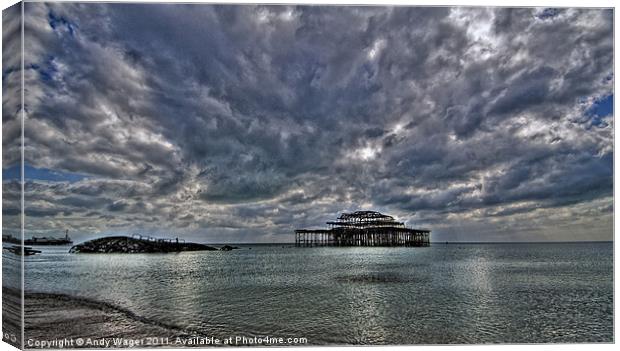 Clouds over the West Pier Canvas Print by Andy Wager