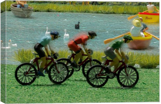 Cycling The Country Park 2 Canvas Print by Steve Purnell