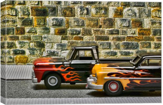 Hot Rods 1 Canvas Print by Steve Purnell