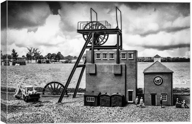 A Busy Day at Smallville Colliery Canvas Print by Steve Purnell