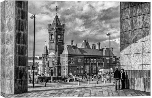 Cardiffs Iconic Pierhead Building Canvas Print by Steve Purnell