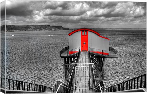 Old Tenby Lifeboat Station Colour Pop Canvas Print by Steve Purnell