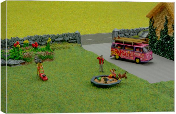 Fun in the Miniature Garden Canvas Print by Steve Purnell