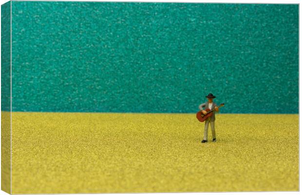 The Song of the Miniature Busker Canvas Print by Steve Purnell