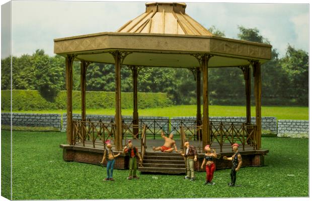 Bandstand Boozers Canvas Print by Steve Purnell