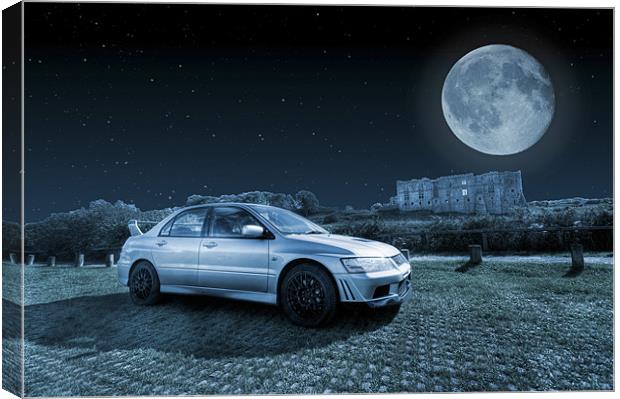 Evo 7 At Night Canvas Print by Steve Purnell