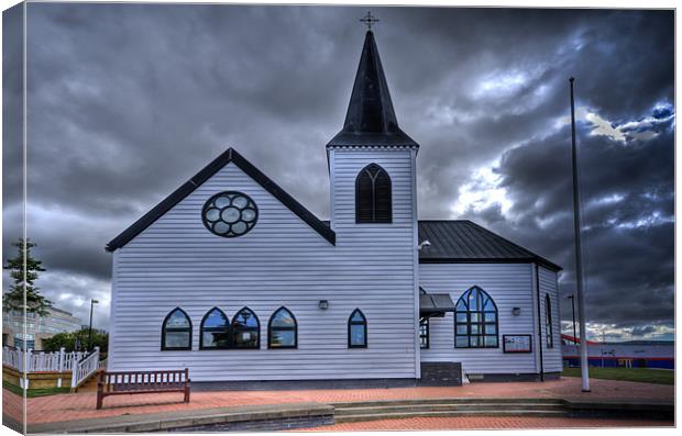 Norwegian Church Cardiff Bay Canvas Print by Steve Purnell