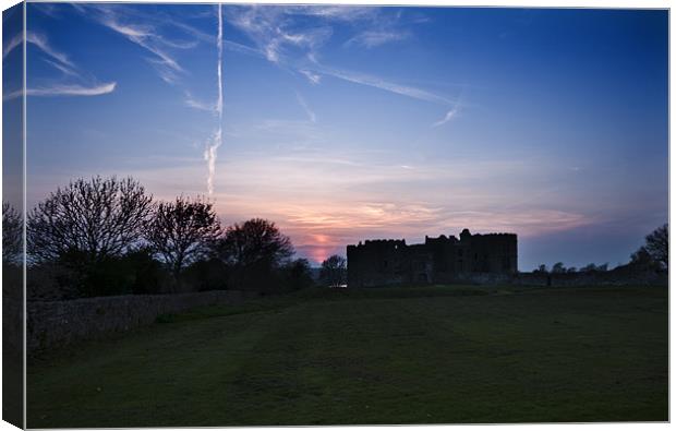Carew Castle at Sunset Canvas Print by Steve Purnell