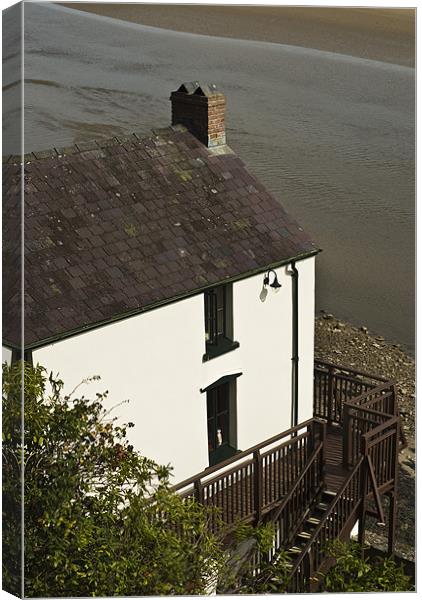 The Boathouse at Laugharne Canvas Print by Steve Purnell