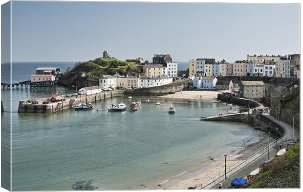 Tenby Harbour Pembrokeshire Canvas Print by Steve Purnell