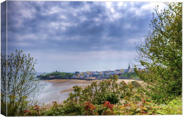 Tenby Pembrokeshire Painted Canvas Print by Steve Purnell