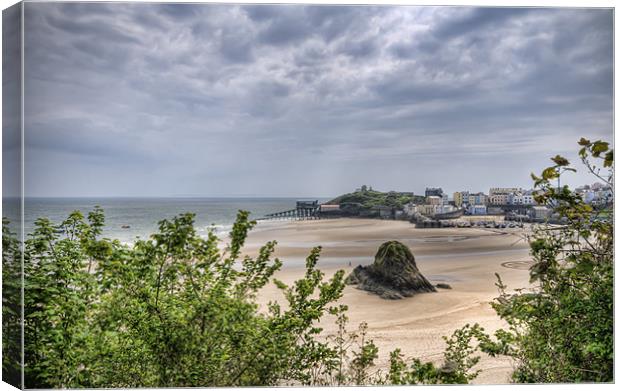 Tenby Low Tide Canvas Print by Steve Purnell