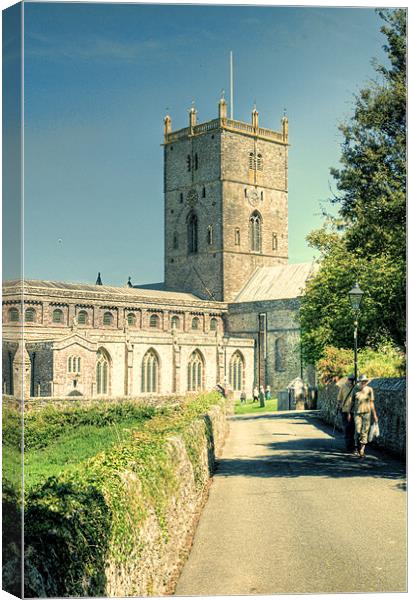 St Davids Cathedral Pembrokeshire Lomo Canvas Print by Steve Purnell