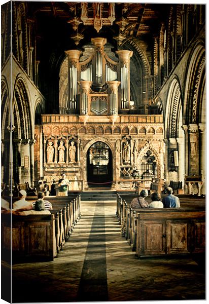 The Nave St Davids Cathedral Canvas Print by Steve Purnell