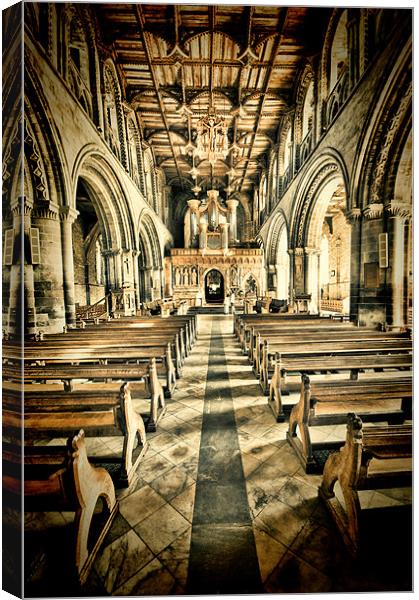 Nave St Davids Cathedral Canvas Print by Steve Purnell