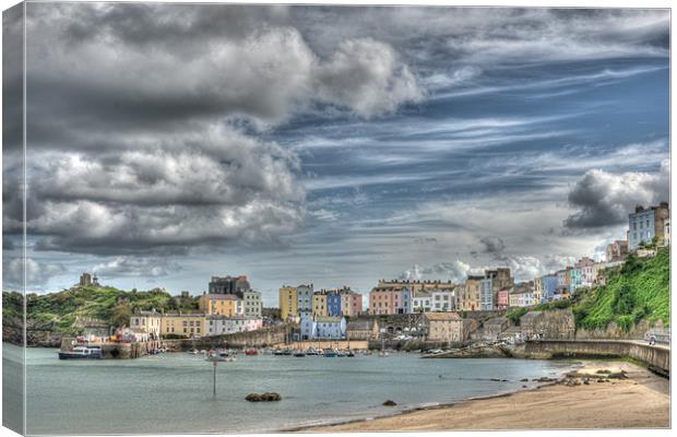 Tenby Harbour Painterly Canvas Print by Steve Purnell