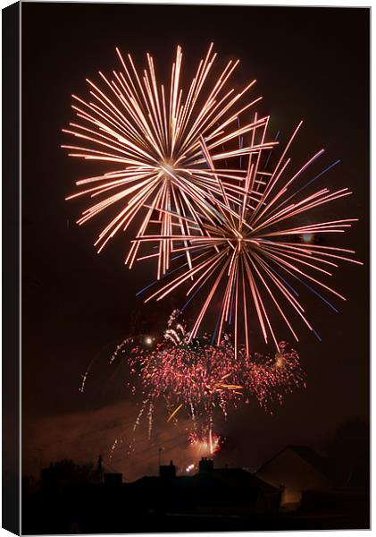 Fireworks 4 Canvas Print by Steve Purnell