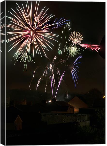 Fireworks 5 Canvas Print by Steve Purnell