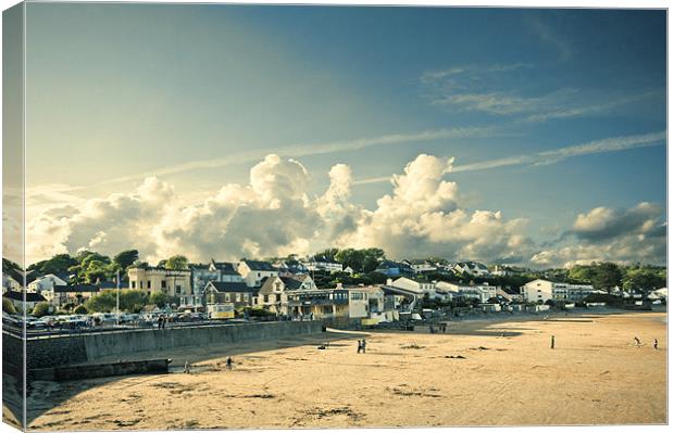 Saundersfoot Town Lomo Canvas Print by Steve Purnell
