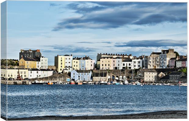 Evening sunshine over Tenby Canvas Print by Steve Purnell