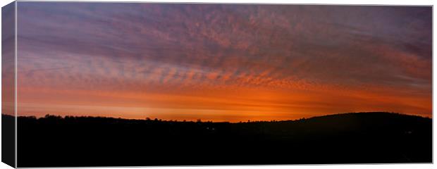 Rhymney Valley Sunrise Panorama Canvas Print by Steve Purnell