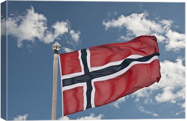 Flag Of Norway Canvas Print by Steve Purnell