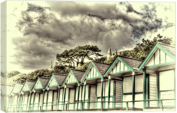 Langland Bay Beach Huts 3 Canvas Print by Steve Purnell