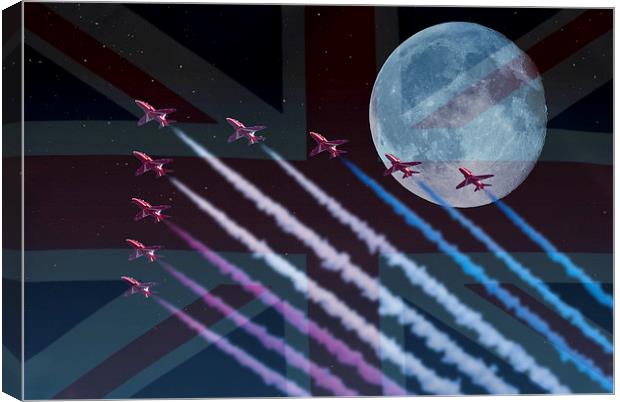 Night Flight Patriots Canvas Print by Steve Purnell