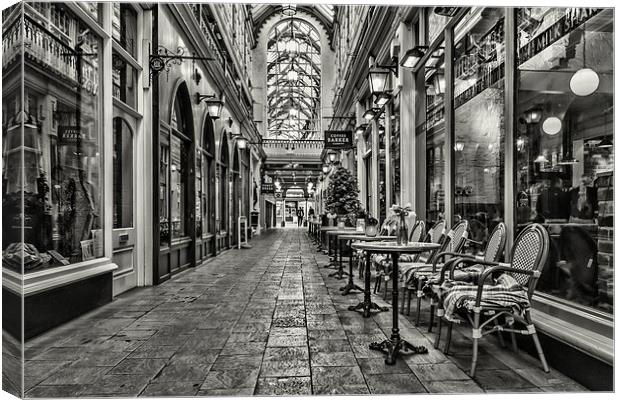 Arcade Cafe Mono Canvas Print by Steve Purnell